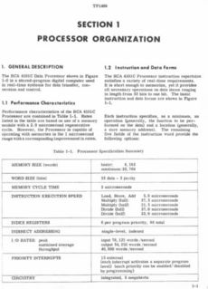 RCA-4101C processor organisation: Image - RCA manual